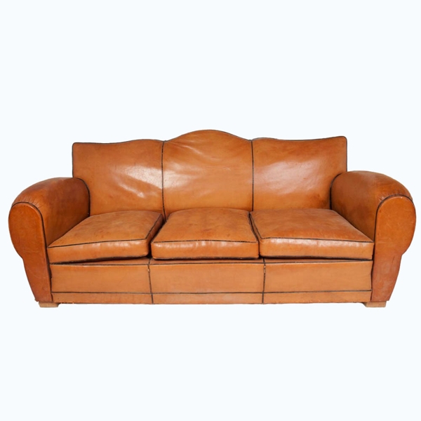 Art Deco Leather Sofa