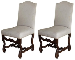 Set of Two Upholstered Louis XIII Chairs, c. 1860