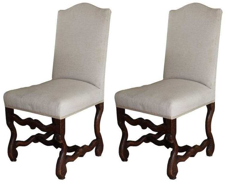 Set of Two Upholstered Louis XIII Chairs, c. 1860