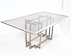 Glass & Brass Dining Table