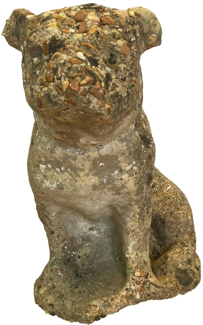 Vintage Cast Stone Pug