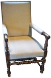 Vintage Upholstered Renaissance-Style Chair, c. 19th Century