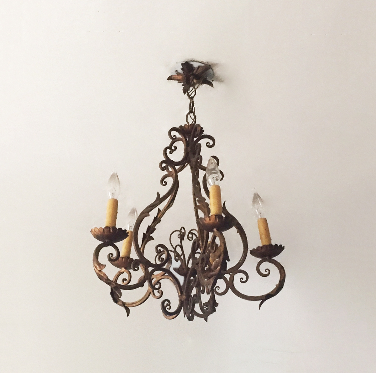 Early 20th Century Iron Chandelier