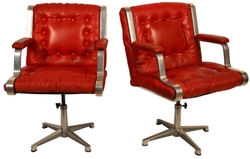 Chrome and Leather Red Chair