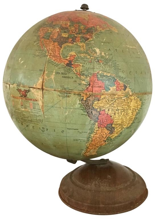 Antique 10" Globe Replogle