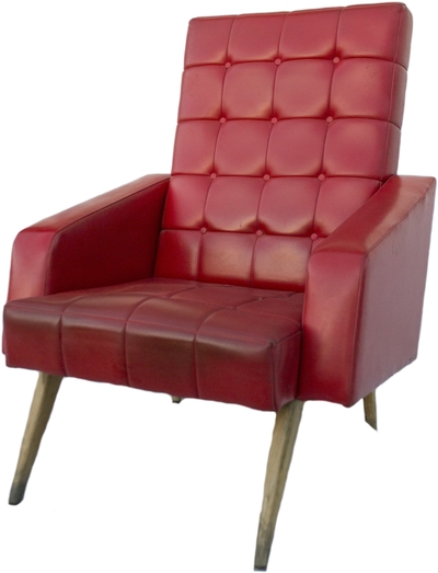 Red Mid-Century Manufrance Armchair