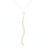 Moonstone and CZ Long Tassel Necklace