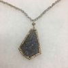 Druzy, Labradorite, and Gold Pyrite Beaded Necklace