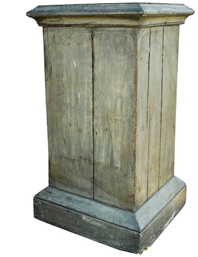 Vintage Painted Wooden Pedestal, c. Early 20th Century