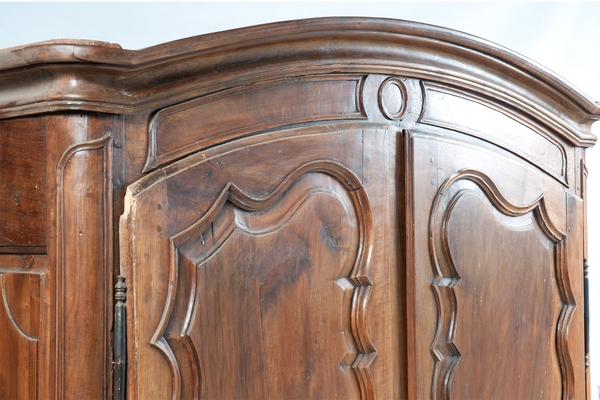 French Armoire with Carving, Patina