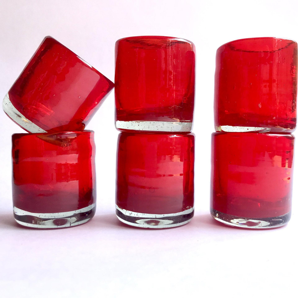Red Mezcal Shot Glasses (6 PACK)