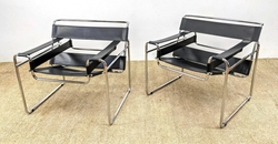 Black Leather Wassily Lounge Chairs