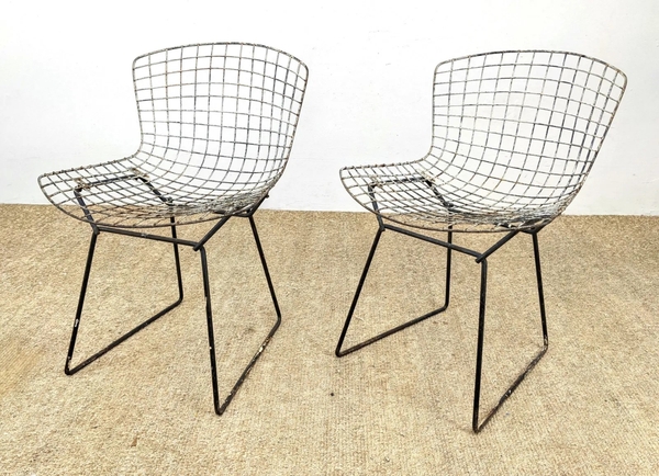 Metal Grid Side Dining Chairs
