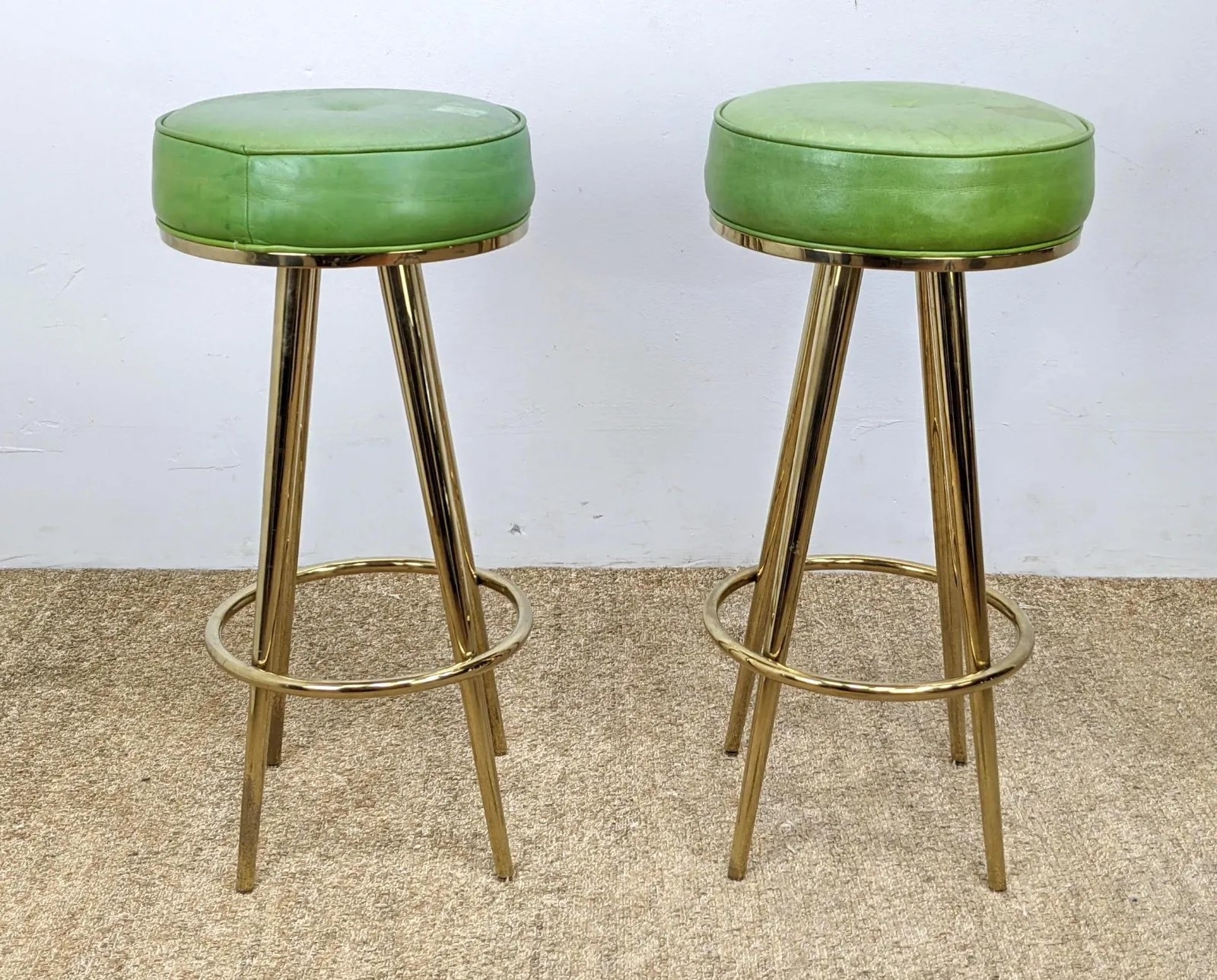 Gold Tone 4 Leg Bar Stools