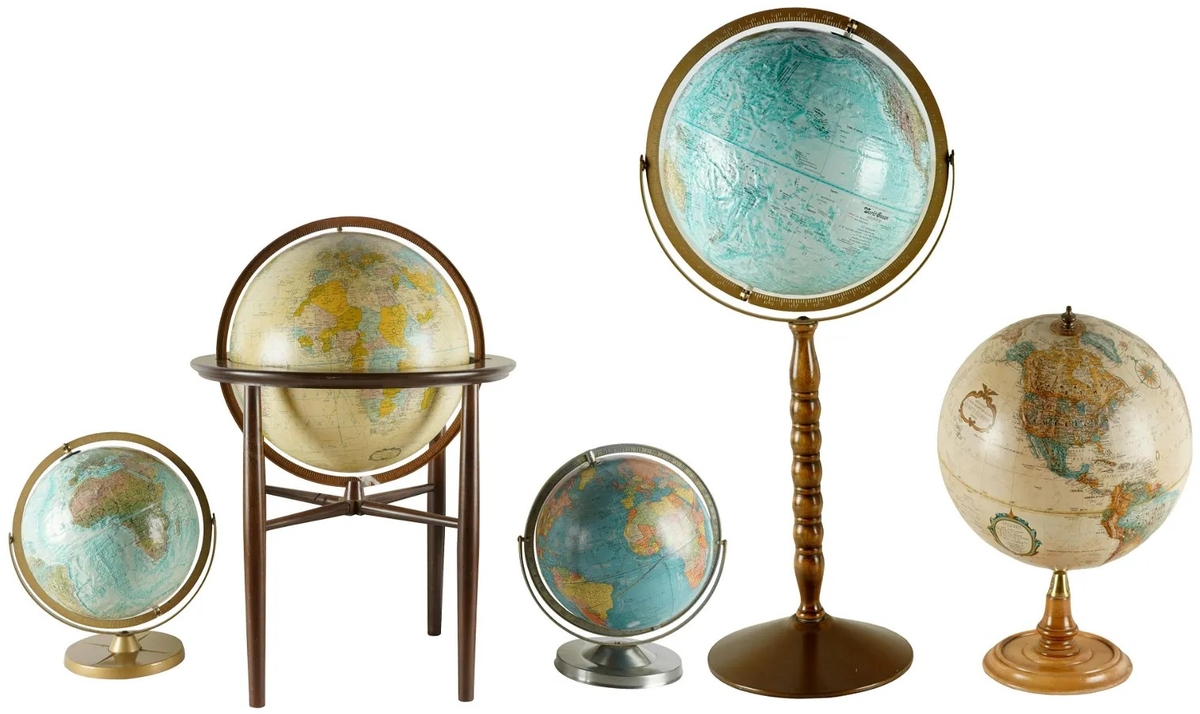 5 Vintage Globes from the Jim Belushi Collection