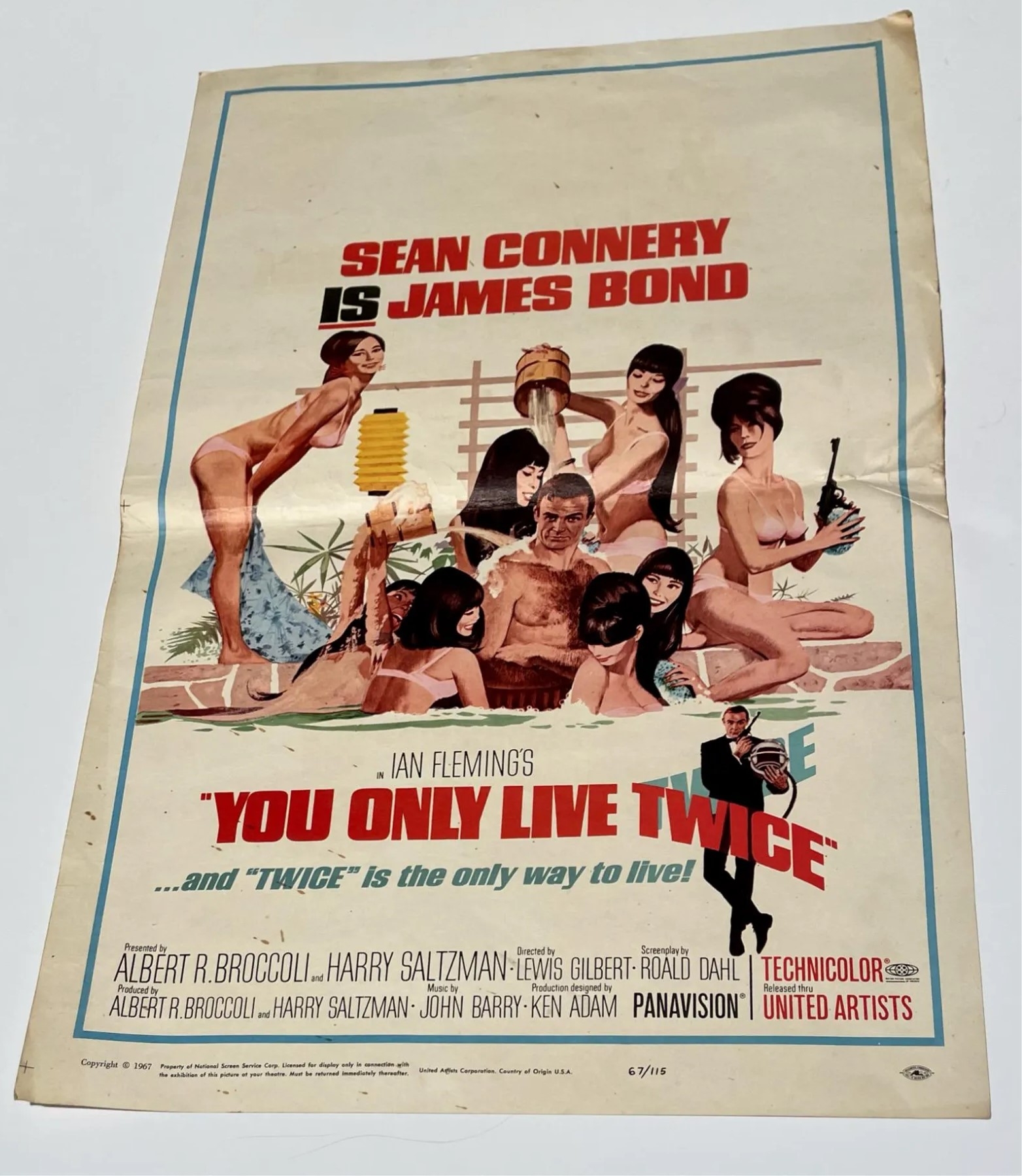 Original You Only Live Twice- James Bond Window Card