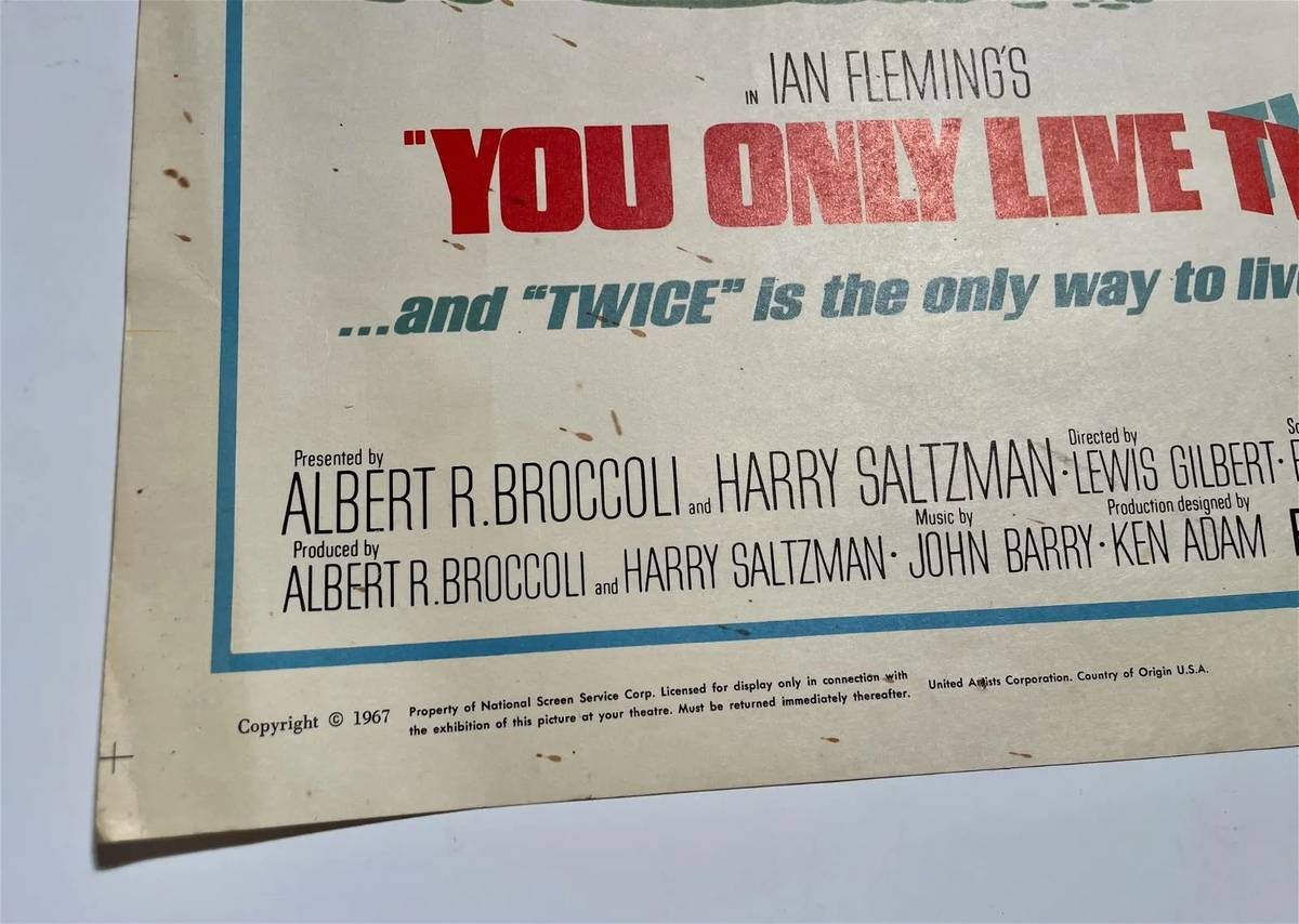 Original You Only Live Twice- James Bond Window Card
