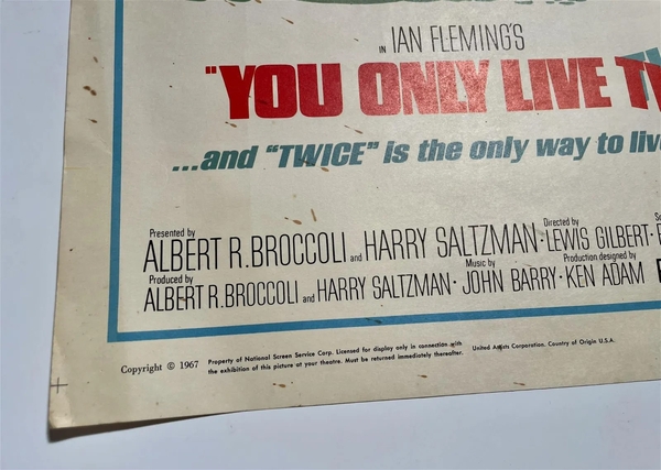 Original You Only Live Twice- James Bond Window Card