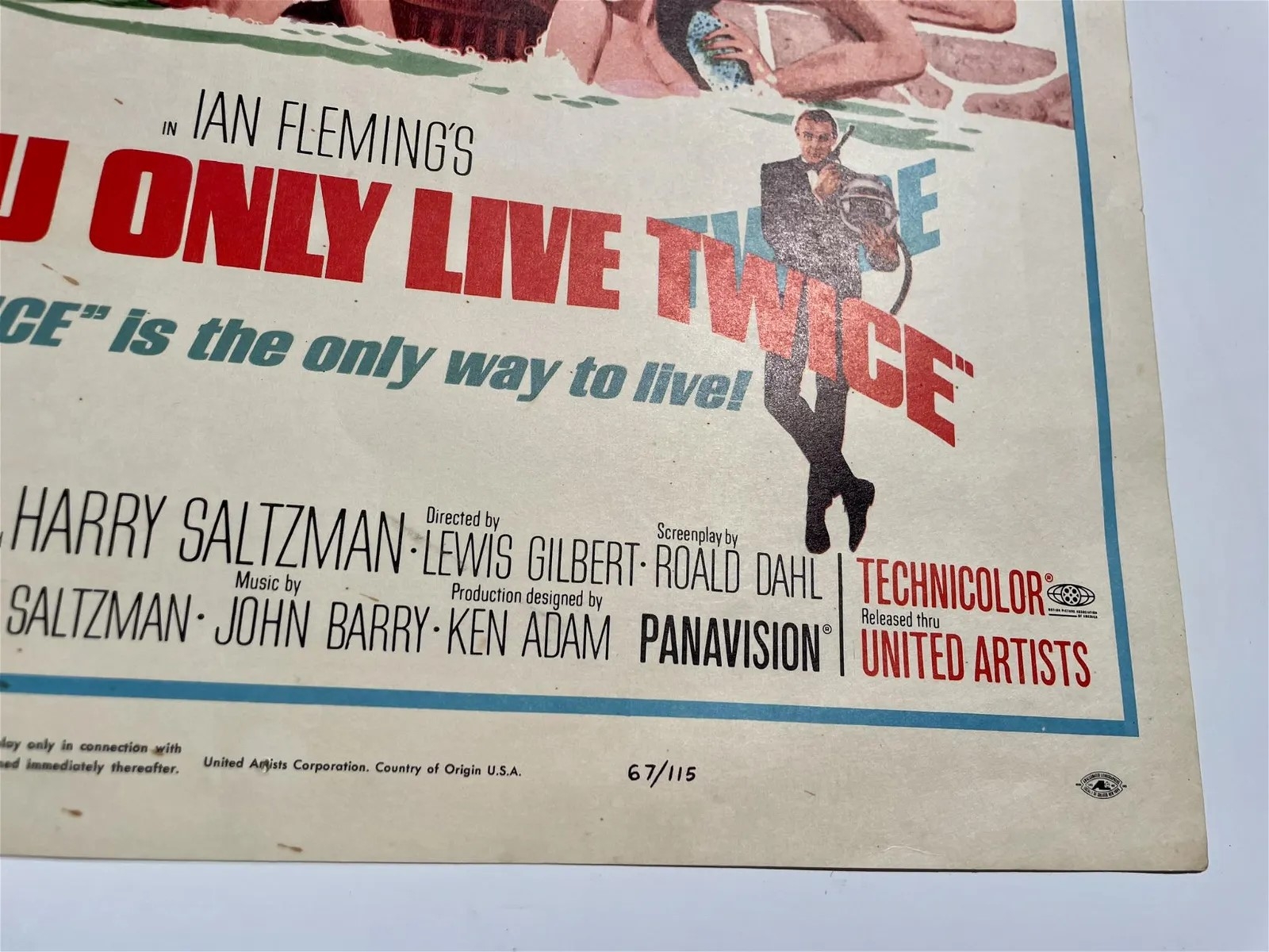 Original You Only Live Twice- James Bond Window Card