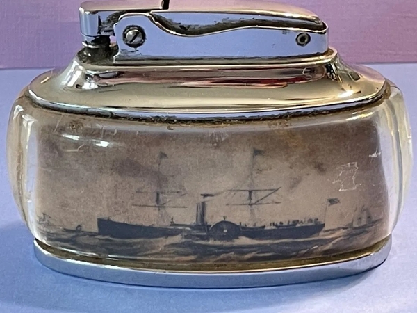 Vintage Ronson Steam & Clipper Ship Table Lighter