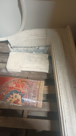 Antique Fireplace Limestone Mantel #1