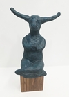 12" Contemplative Bull on Wood 7/500 (Turquoise)